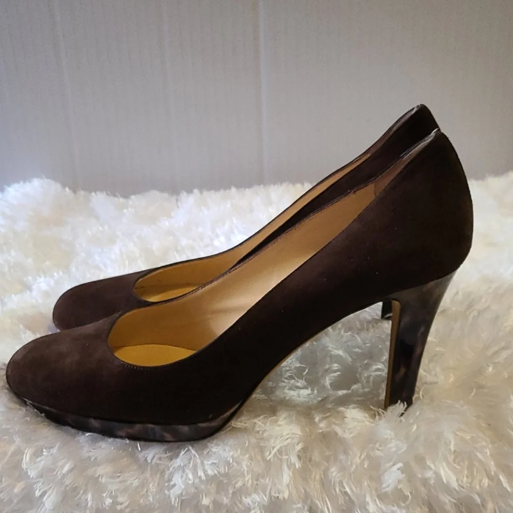 Kate Spade brown suede leopard heels